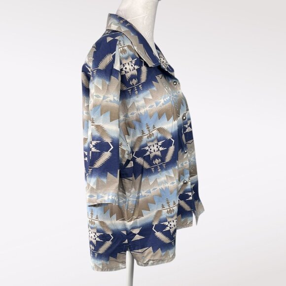 Roper Short Sleeve Button Down Shirt Aztec Western Print Size Large - Picture 6 of 8